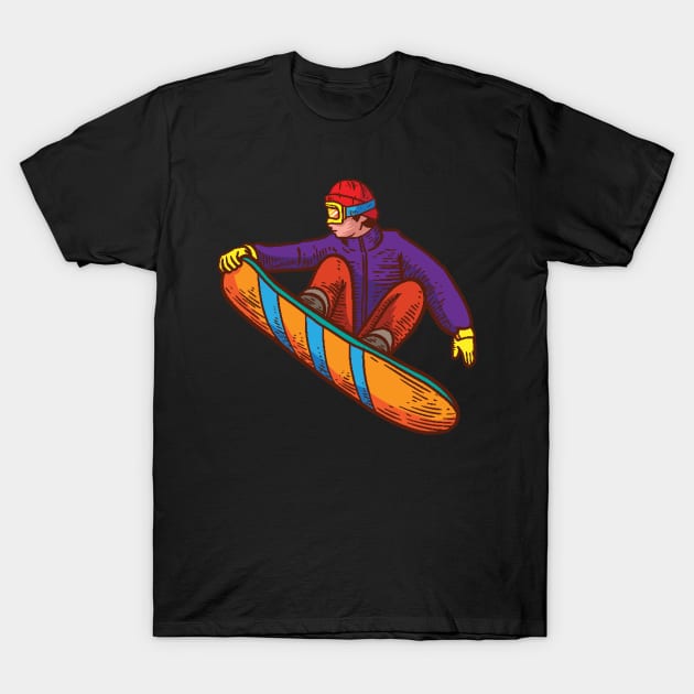 Snowboard Winter sports Snowboarder Apparel T-Shirt by Luxara